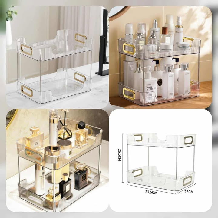 Acrylic 2-Layer Desktop Trolley