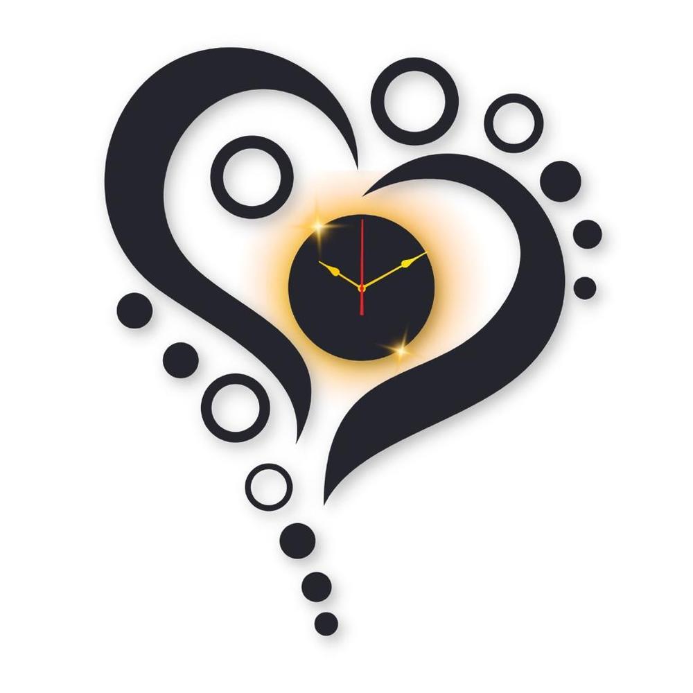 Heart Design Laminated Wall Clock With Backlight – Markaz