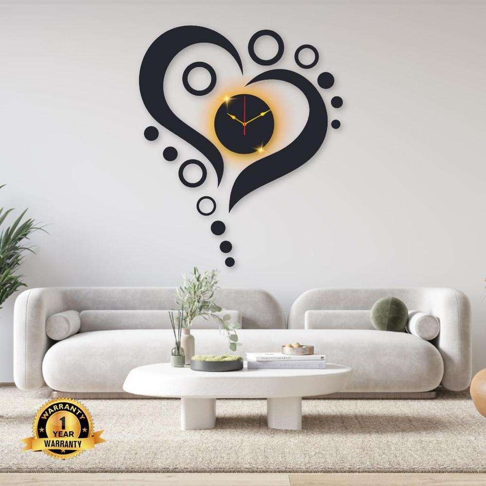 Heart Design Laminated Wall Clock With Backlight – Markaz